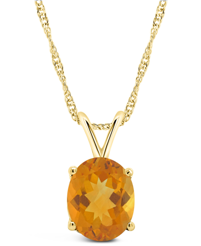 Macy's Citrine (2-1/2 Ct. T.w.) Pendant Necklace In 14k Yellow Gold