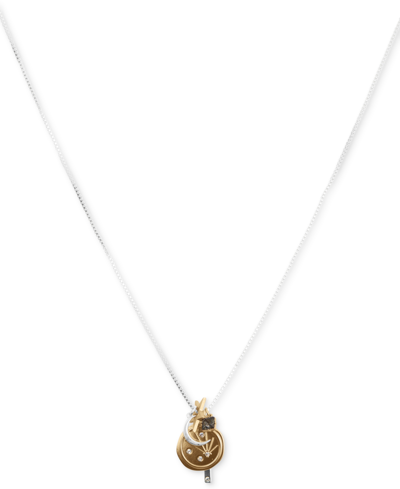 Lucky Brand Two-tone Crystal Celestial Multi-charm Long Pendant Necklace, 24-1/2" + 2" Extender In Yellow