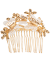 LONNA & LILLY LONNA & LILLY GOLD-TONE MIXED STONE FLOWER & BUTTERFLY HAIR COMB