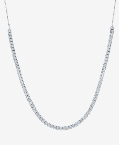 Macy's Diamond 18" Tennis Necklace (1/2 Ct. T.w.) In Sterling Silver