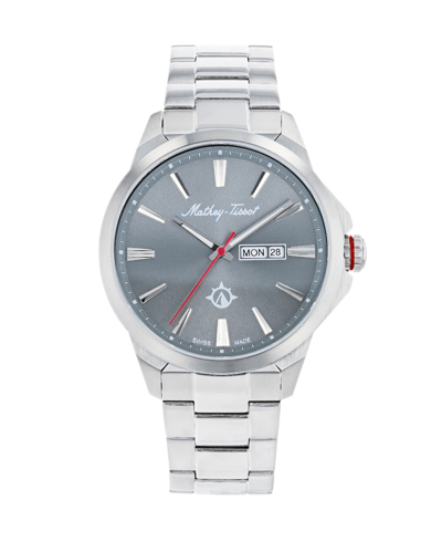Mathey-tissot Men's Field Scout Collection Classic Stainless Steel Bracelet Watch, 45mm In Silver