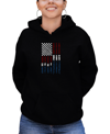 LA POP ART WOMEN'S SUPPORT OUR TROOPS WORD ART HOODED SWEATSHIRT