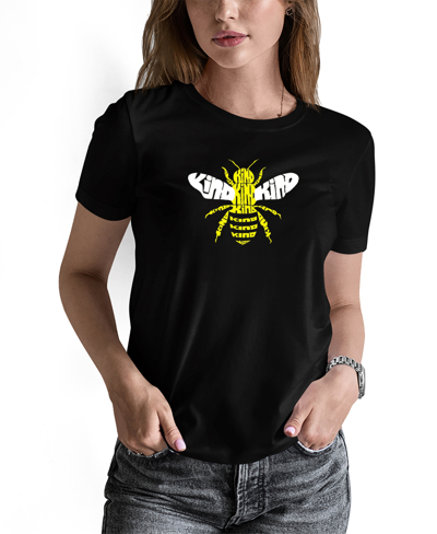 La Pop Art Women's Bee Kind Word Art T-shirt In Black