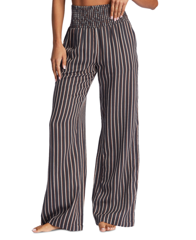 Billabong New Waves 2 Wide Leg Pants In Off Black