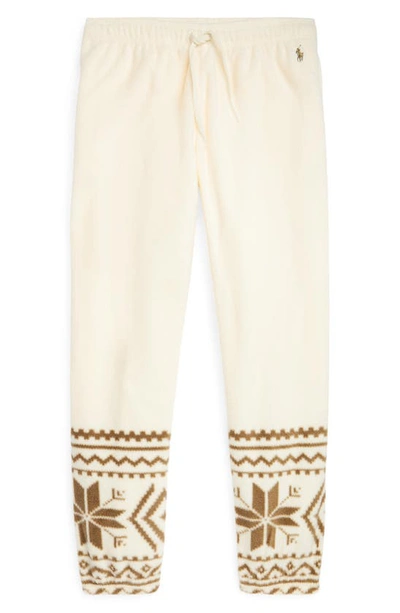 Polo Ralph Lauren Snowflake-motif Fleece Sweatpants In Guide Cream