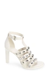Karl Lagerfeld Brexton Studded T-strap Sandal In Soft White