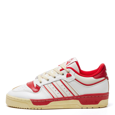 Adidas Originals Rivalry Low 86 Trainers In Ftwr White/better Scarlet/off White
