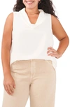 Vince Camuto Cowl Neck Crêpe De Chine Sleeveless Top In New Ivory