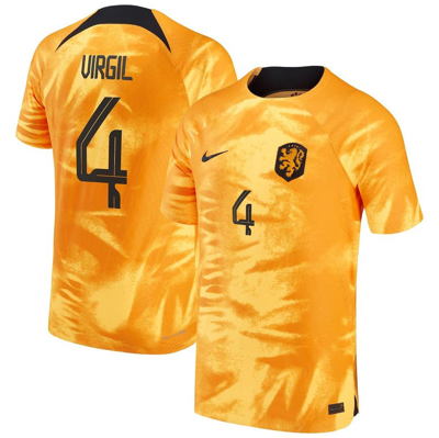 Nike Netherlands National Team 2022/23 Vapor Match Home (virgil Van Dijk)  Men's Dri-fit Adv Soccer Jerse In Orange