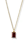 Argento Vivo Sterling Silver Birthstone Pendant Necklace In January/ Garnet