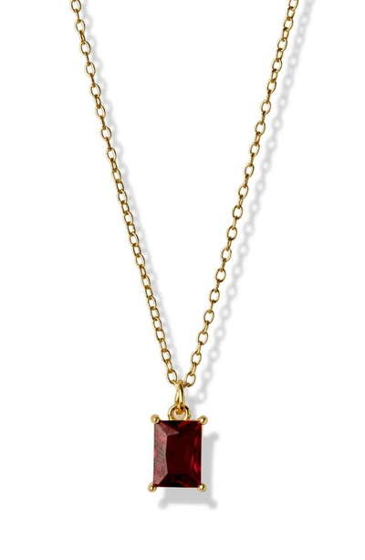 Argento Vivo Birthstone Pendant Necklace In January/ Garnet