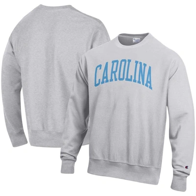 Champion Heathered Gray North Carolina Tar Heels Arch Reverse Weave Pullover Sweatshirt