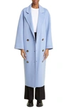 Loulou Studio Borneo Double-breasted Wool And Cashmere-blend Coat In Light Blue