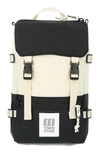 Topo Designs Rover Water Resistant Mini Backpack In Black/ Bone White