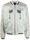 Palm Angels Men's Life Is Palm Quilted Souvenir Jacket In Grigio