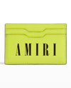 Amiri Men's Leather Logo Card Holder In Neon