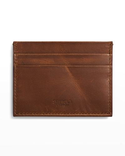 Shinola Men's 5-pocket Leather Card Case In Medium Brown