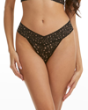 Hanky Panky Cross-dyed Leopard Original-rise Lace Thong In Black