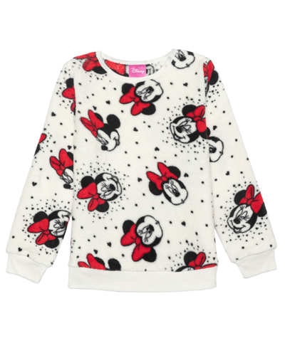 Disney Big Girls Minnie Mouse Pullover Sweatshirt In White
