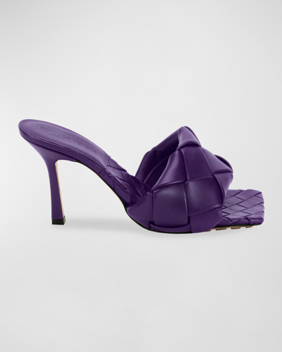 Bottega Veneta Lido Women's Woven High Heel Slide Sandals In Unicorn