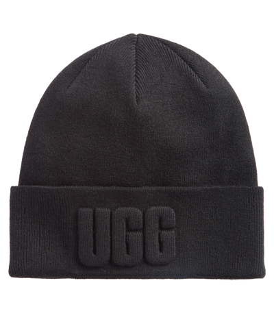 Ugg Men's 3d Logo Knit Beanie In Black