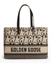 Golden Goose Cali Monogram Star Jacquard Tote Bag In White/black