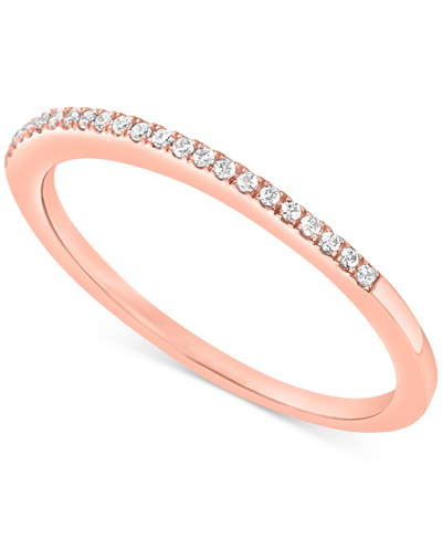 Macy's Diamond Wedding Band (1/20 Ct. T.w.) In 14k Gold In Rose Gold