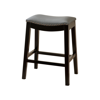 ABBYSON LIVING JADEN BONDED LEATHER SADDLE SHORT BAR STOOL