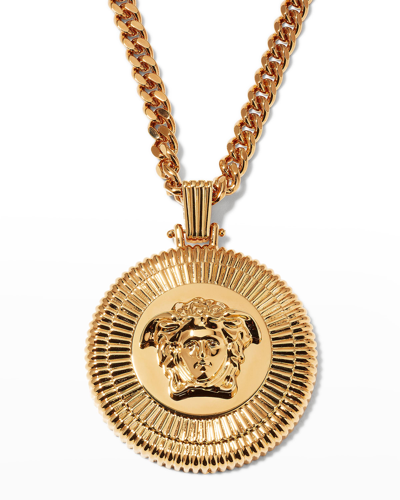 Versace Men's Medusa Biggie Pendant Necklace, 20"l In Gold