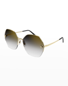 CARTIER PANTHER ROUND METAL SUNGLASSES