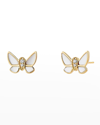 SYNA MOTHER-OF-PEARL DIAMOND BUTTERFLY STUD EARRINGS