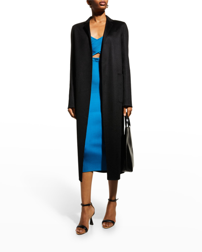 Adam Lippes Zibelline Open-front Cashmere Midi Coat In Navy