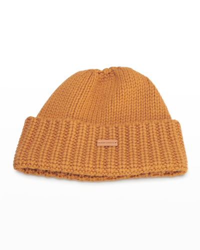 Saint Laurent Cashmere Knit Beanie In Light Brown