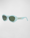 Dior Geometric Acetate Cat-eye Sunglasses In Blue/green