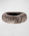 Gorski Fox Fur Headband In Shadow Frost