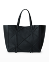 Callista Crisscross Grain Leather Tote Bag In Black