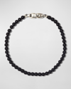 David Yurman Men's Black Onyx Spiritual Beaded Bracelet In Black/silver