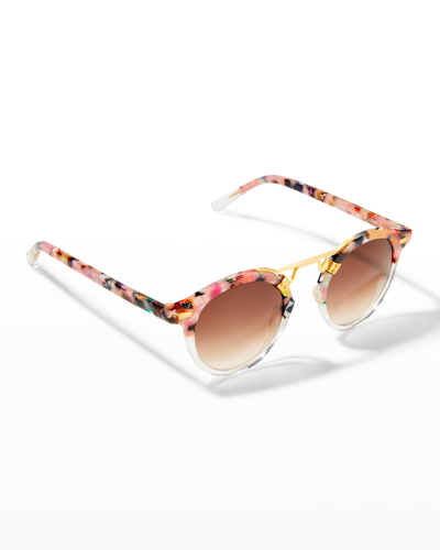Krewe St. Louis Round Sunglasses With Metal Keyhole - Lotus To Cry In Lotus / Crystal