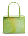 Amina Muaddi Amini Gilda Napa Embellished Top-handle Bag In Metallic Green