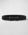 David Yurman 9mm Black Titanium Diamond Chevron Bracelet In Matte Black