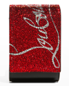 Christian Louboutin Paloma Crystal Logo Phone Pouch Crossbody Bag In Red/black