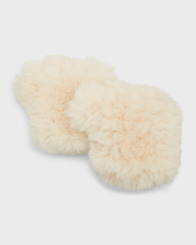 Jocelyn Fingerless Faux Fur Mittens In Ivory