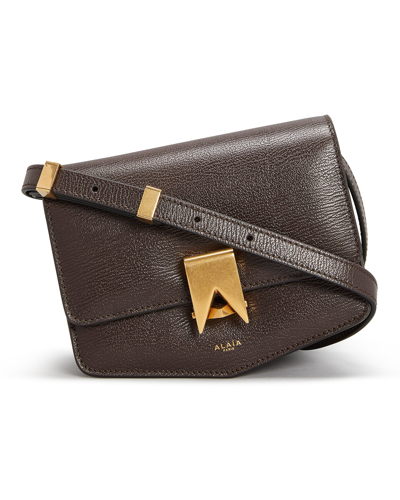 Alaïa Le Papa Small Saddle Crossbody Bag In Espresso