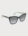 Kate Spade Desis Square Acetate Sunglasses In Black