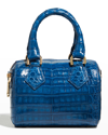 Maria Oliver Lilly Small Crocodile Top-handle Bag In Blue