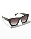 Alexander Mcqueen Eyewear Cat In Shiny Black