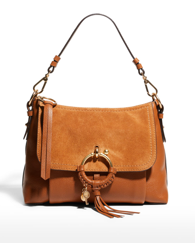See By Chloé Joan Small Suede/leather Hobo Bag In Caramel