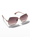 Max Mara 61mm Geometric Sunglasses In Red