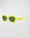 Dior Geometric Acetate Cat-eye Sunglasses In Yellow / Green