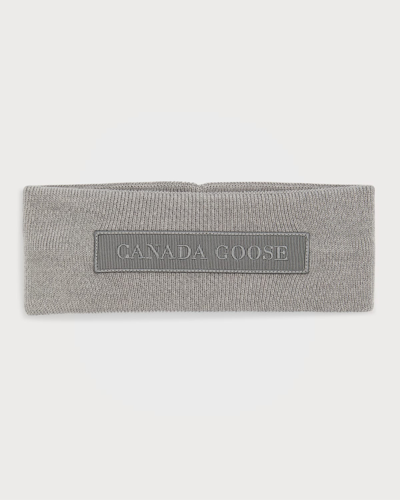 Canada Goose Tonal Emblem Ear Warmer In Heather Grey